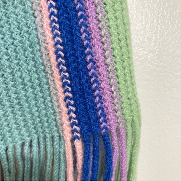 WILLIAM BRUNTON Hand Knits Made in Scotland Rainbow Stripes WOOL Scarf 8.5 x 80" - Picture 12 of 15